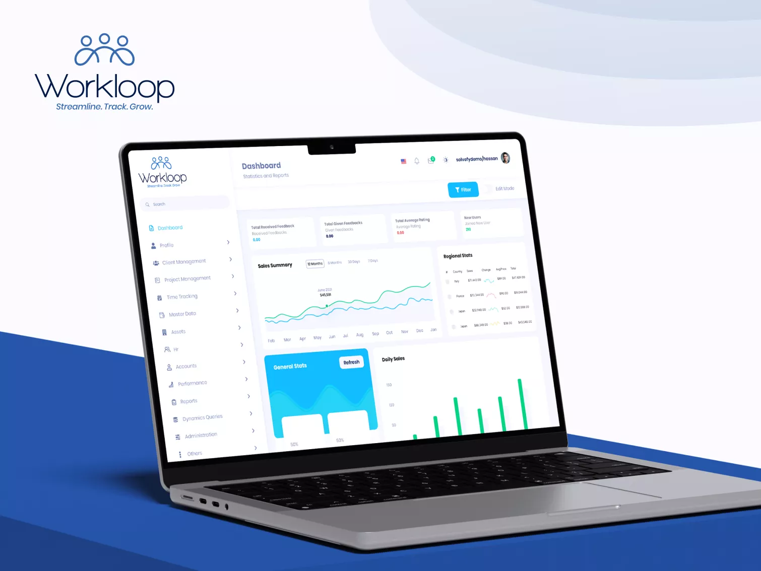 Screenshot of HR Performance Tracking Platform